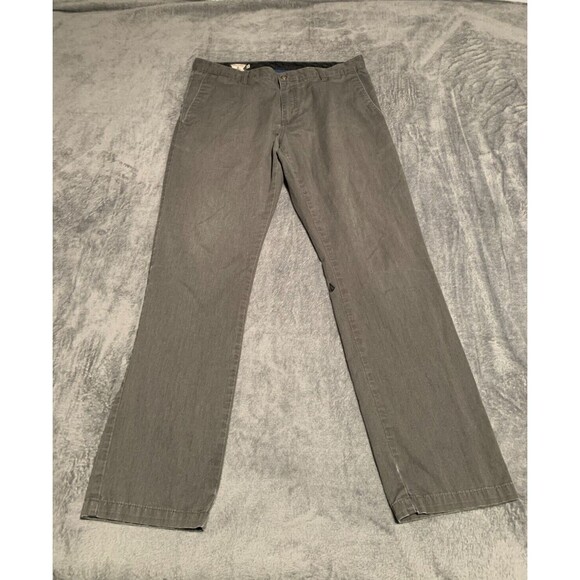 Volcom Vmonty Pants Mens 36x32 Gray Straight Leg Classic Preppy Logo Flaw - Picture 7 of 16